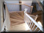 Maple winder stair with recoverd pine treads